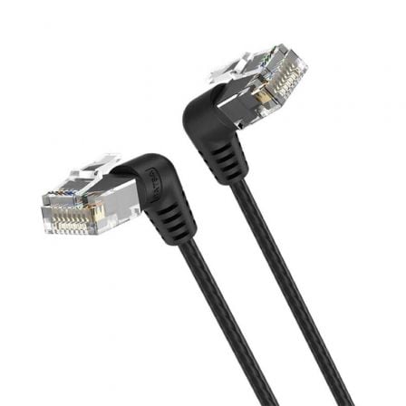 Cable de Red RJ45 UTP Vention IBOBD Cat.6A/ 50cm/ Cabeza Rotatoria 360ş/ Negro
