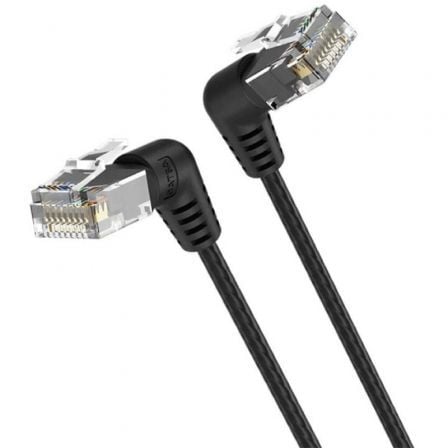 Cable de Red RJ45 UTP Vention IBOBF Cat.6A/ 1m/ Cabeza Rotatoria 360ş/ Negro