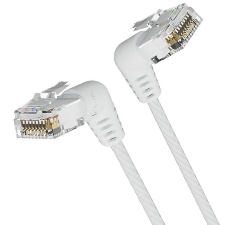 Cable de Red RJ45 UTP Vention IBOWD Cat.6A/ 50cm/ Cabeza Rotatoria 360ş/ Blanco
