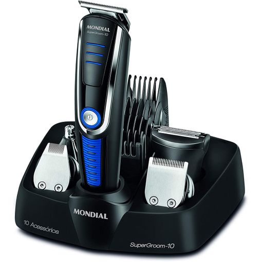 Mondial 305487 BG 03 - Cortapelos afeitadora, 40 W Negro y azul