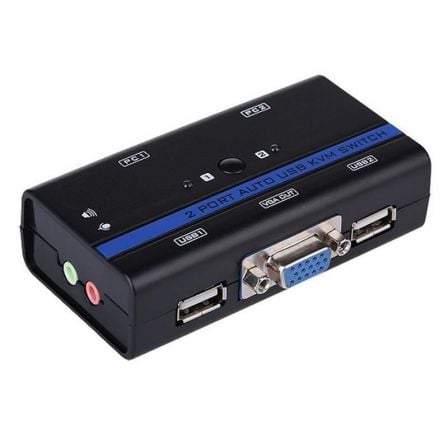 Conmutador KVM SVGA Aisens A111-0064/ 2PC con 1 solo teclado y raton