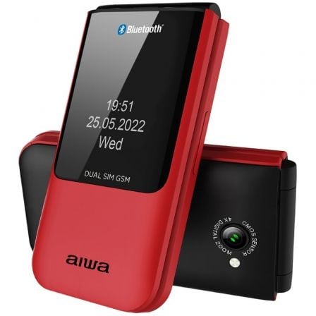 Telefono Movil Aiwa FP-24RD para Personas Mayores/ Rojo