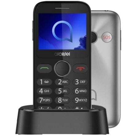 Telefono Movil Alcatel 2020X para Personas Mayores/ Plata Metal