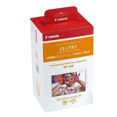 Cartucho de Tinta Original Canon RP-108 Multipack/ Tricolor + Papel Fotografico