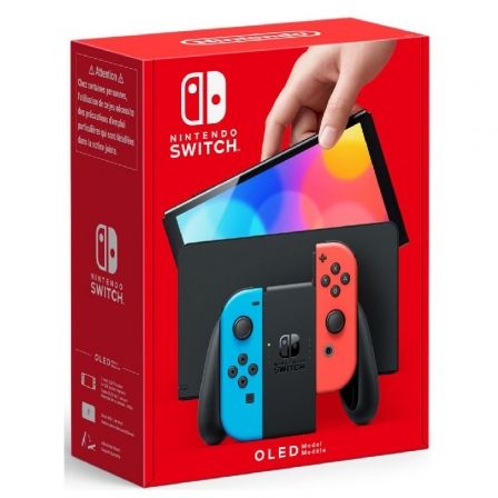 Nintendo Switch Version OLED Azul Neon/Rojo Neon/ Incluye Base/ 2 Mandos Joy-Con