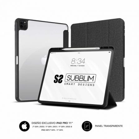 Funda Subblim Clear Shock para Tablet iPad Pro 11p 2020-2022/ Negra