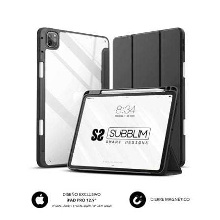 Funda Subblim Clear Shock Case para iPad Pro 12.9p 2022-21-20/ Negra