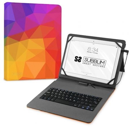 Funda con Teclado Subblim Keytab USB 11p Triangulos USB para Tablets de 11p