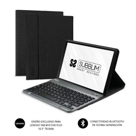 Funda con Teclado Subblim KeyTab Pro BT para Tablet Lenovo Tab M10 FHD Plus de 10.3p/ Negra