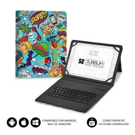 Funda con Teclado Subblim Keytab Pro Bluetooth para Tablets de 9p-11p/ Comic