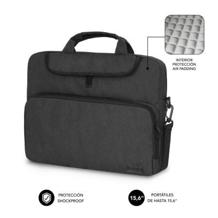 Maletin Subblim Air Padding para Portatiles hasta 15.6p/ Gris Oscuro
