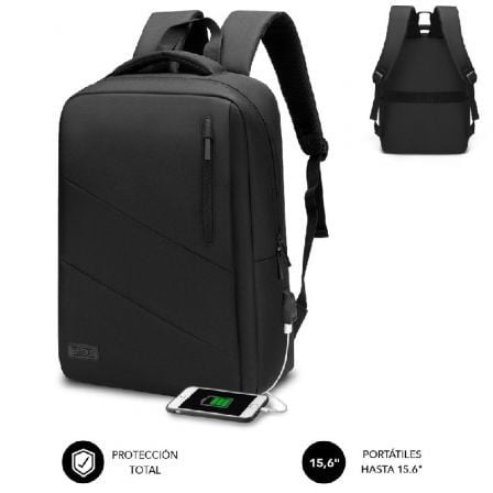 Mochila Subblim City Backpack para Portatiles hasta 15.6p/ Puerto USB