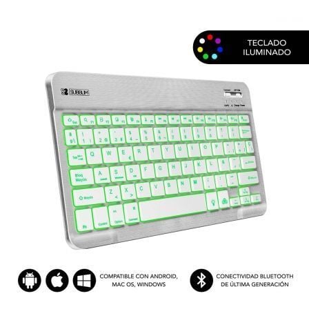 Teclado Compacto Inalambrico por Bluetooth Subblim Smart Backlit/ Plata