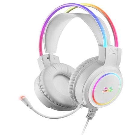 Auriculares Gaming con Microfono Mars Gaming MHRGB/ Jack 3.5/ Blancos