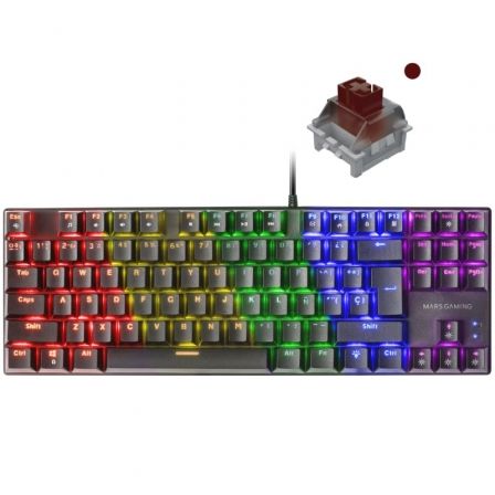 Teclado Gaming Mecanico Mars Gaming MK80BRES/ Switch Marron