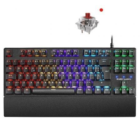 Teclado Gaming Mecanico Mars Gaming MKXTKLRES/ Switch Rojo