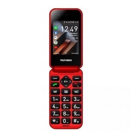 Telefono Movil Telefunken S740 para Personas Mayores/ Rojo