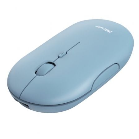 Raton Inalambrico por Bluetooth Trust Puck/ Bateria recargable/ Hasta 1600 DPI/ Azul