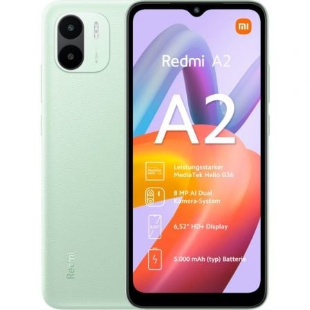Smartphone Xiaomi Redmi A2 2GB/ 32GB/ 6.52p/ Verde Claro