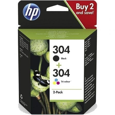 Cartucho de Tinta Original HP nş304 Multipack/ Negro/ Tricolor