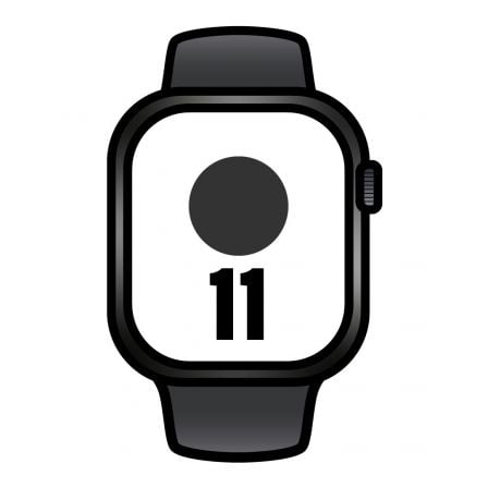 Apple Watch Series 11/ GPS/ Cellular/ 42mm/ Negro Azabache/ Correa Deportiva Negra (S/M)