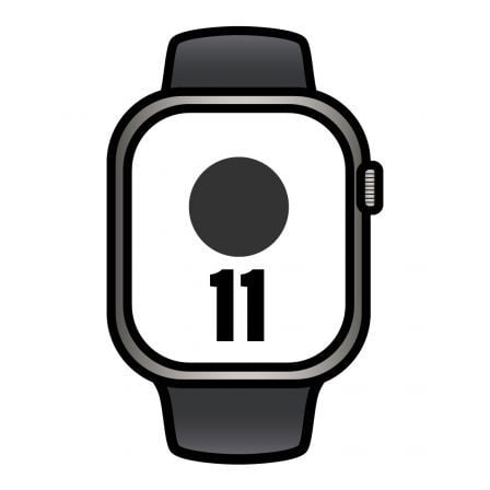 Apple Watch Series 11/ GPS/ Cellular/ 42mm/ Titanio Natural/ Correa Deportiva Negra (S/M)