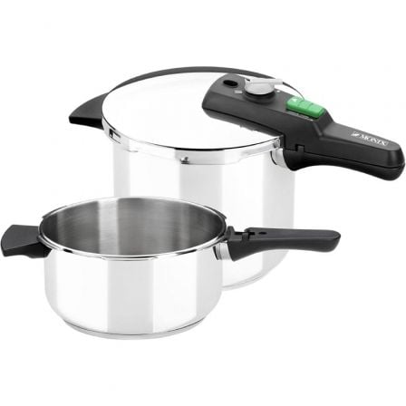 Olla a Presión Rápida Monix Quick M560005/ Ř22cm/ 4+6L/ Acero Inoxidable