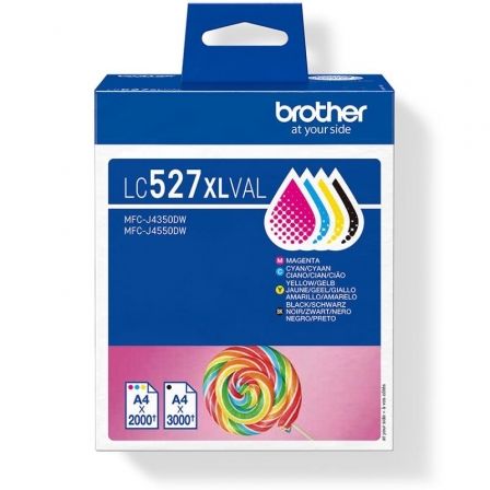 Cartucho de Tinta Original Brother LC527XLVAL Alta Capacidad Multipack/ Cian/ Magenta/ Amarillo/ Negro