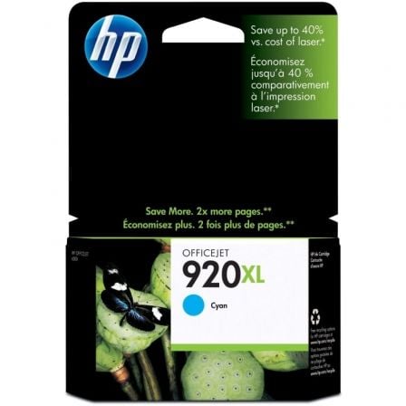 Cartucho de Tinta Original HP nş920 XL Alta Capacidad/ Cian