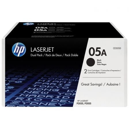 Tóner Original HP nş05A Multipack/ 2x Negro