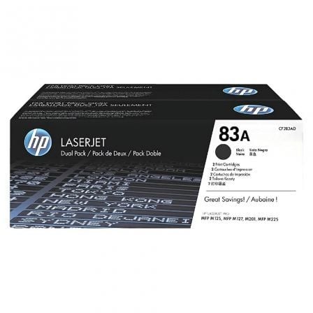 Tóner Original HP nş83A Multipack/ 2x Negro