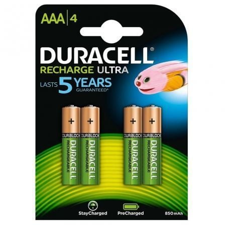 Pack de 4 Pilas AAA Recargables Duracell 900mAh