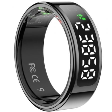 Anillo Inteligente Leotec Kör Mau Smart Ring Talla 10/ Ř20mm/ Notificaciones/ Frecuencia Cardíaca/ Negro