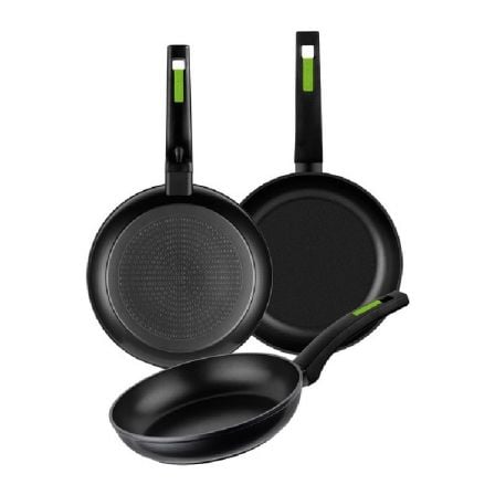 Pack 3 Sartenes Monix Green M481241/ Ř18cm/ Ř22cm/ Ř26cm/ Aluminio forjado