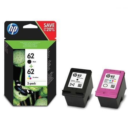Cartucho de Tinta Original HP nş62 Multipack/ Negro/ Tricolor