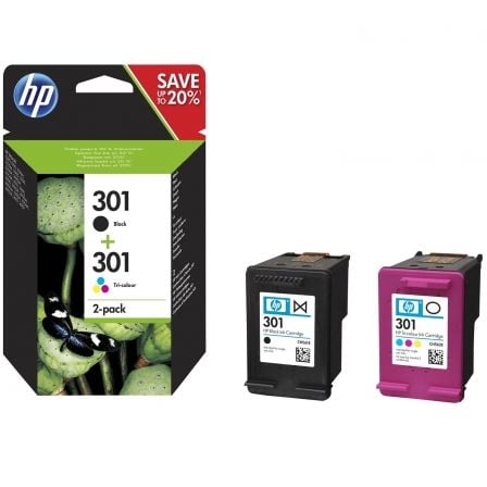 Cartucho de Tinta Original HP nş301 Multipack/ Negro/ Tricolor
