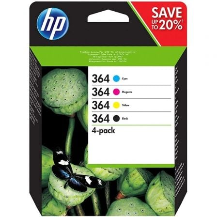 Cartucho de Tinta Original HP nş364 Multipack/ Negro/ Magenta/ Cian/ Amarillo