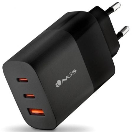 Cargador de Pared GaN NGS Bud 65W/ 2xUSB Tipo-C/ 1xUSB/ 65W