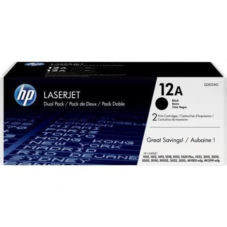 Tóner Original HP nş12A Multipack/ 2x Negro