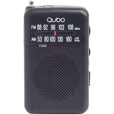 Radio Portátil Qubo R-S1/ con Cable/ a Pilas/ Negra