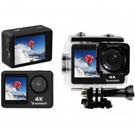 Cámara Digital Deportiva Sunstech Adventure 4K/ 16MP/ Ángulo de visión 170ş/ Negra