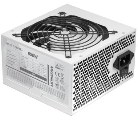Fuente de Alimentación Mars Gaming MPIII850W/ 850W/ Ventilador 12cm/ Blanca
