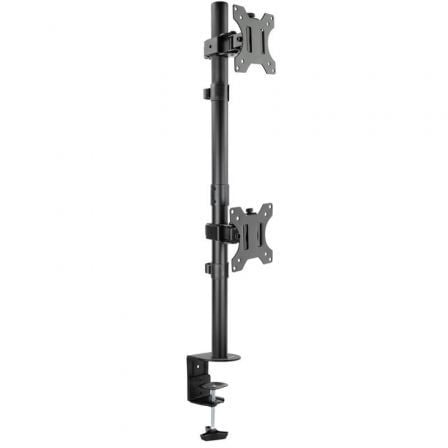 Soporte de Mesa para 2 Monitores TooQ DB1233TNV-B/ Giratorio/ Inclinable/ hasta 8kg