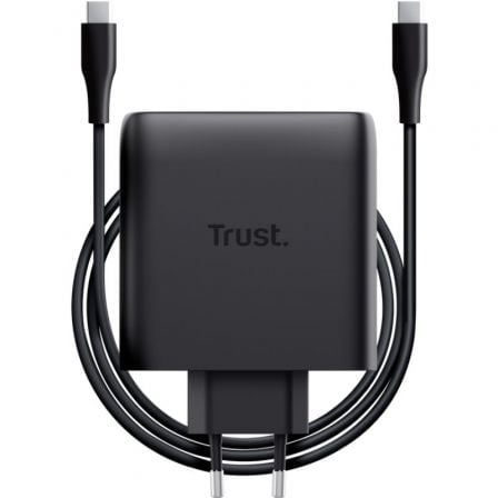 Cargador de Pared GaN Trust Maxo 100W/ 2xUSB Tipo-C/Incluye Cable USB Tipo-C/ 100W
