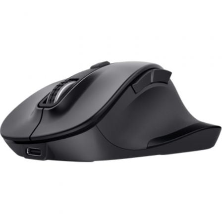 Ratón Ergonómico Inalámbrico Trust Fyda Multidispositivo/ Batería recargable/ Hasta 2400 DPI