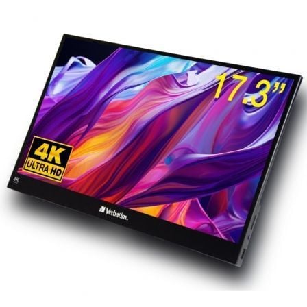 Monitor Portátil Táctil Verbatim PMT-17-4K 17.3"/ 4K/ Multimedia/ Negro