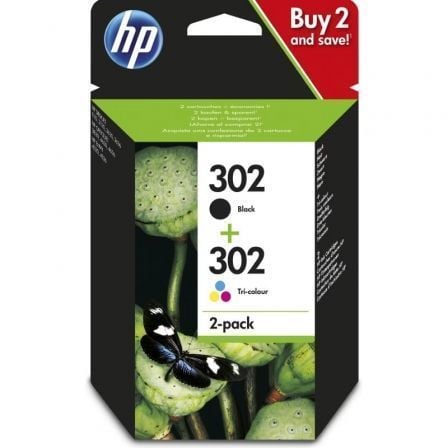 Cartucho de Tinta Original HP nş302 Multipack/ Negro/ Tricolor