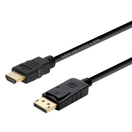 Cable Displayport Aisens A125-0364/ Displayport Macho - HDMI Macho/ 2m/ Negro