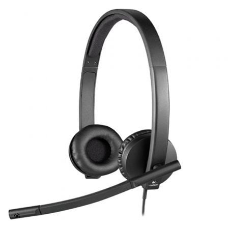 Auriculares Logitech H570E/ con Microfono/ USB/ Negros