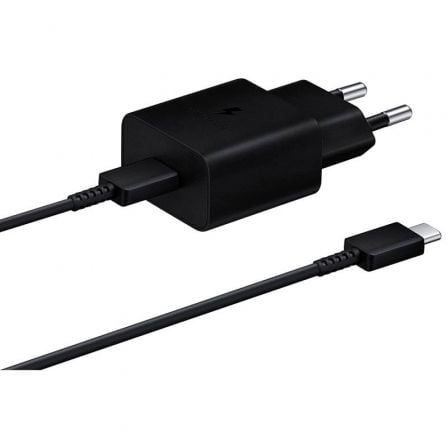 Cargador de Pared Samsung EP-T1510XBEGEU/ 1 USB Tipo-C + Cable USB Tipo-C/ 15W